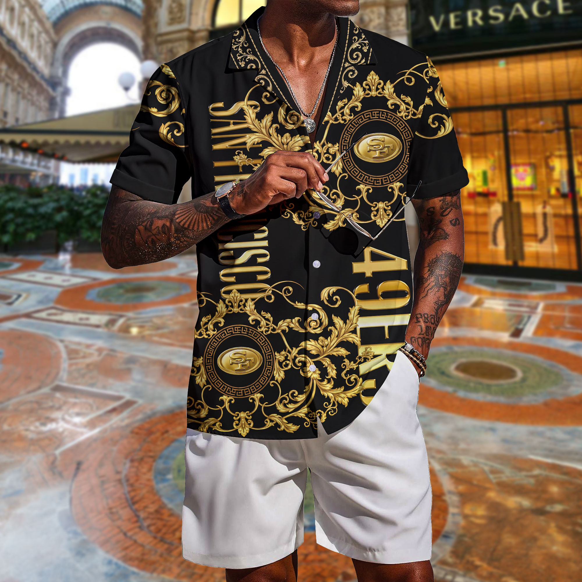 San Francisco 49ers | Premium NFL Luxury Hawaiian Shirt - Image 3