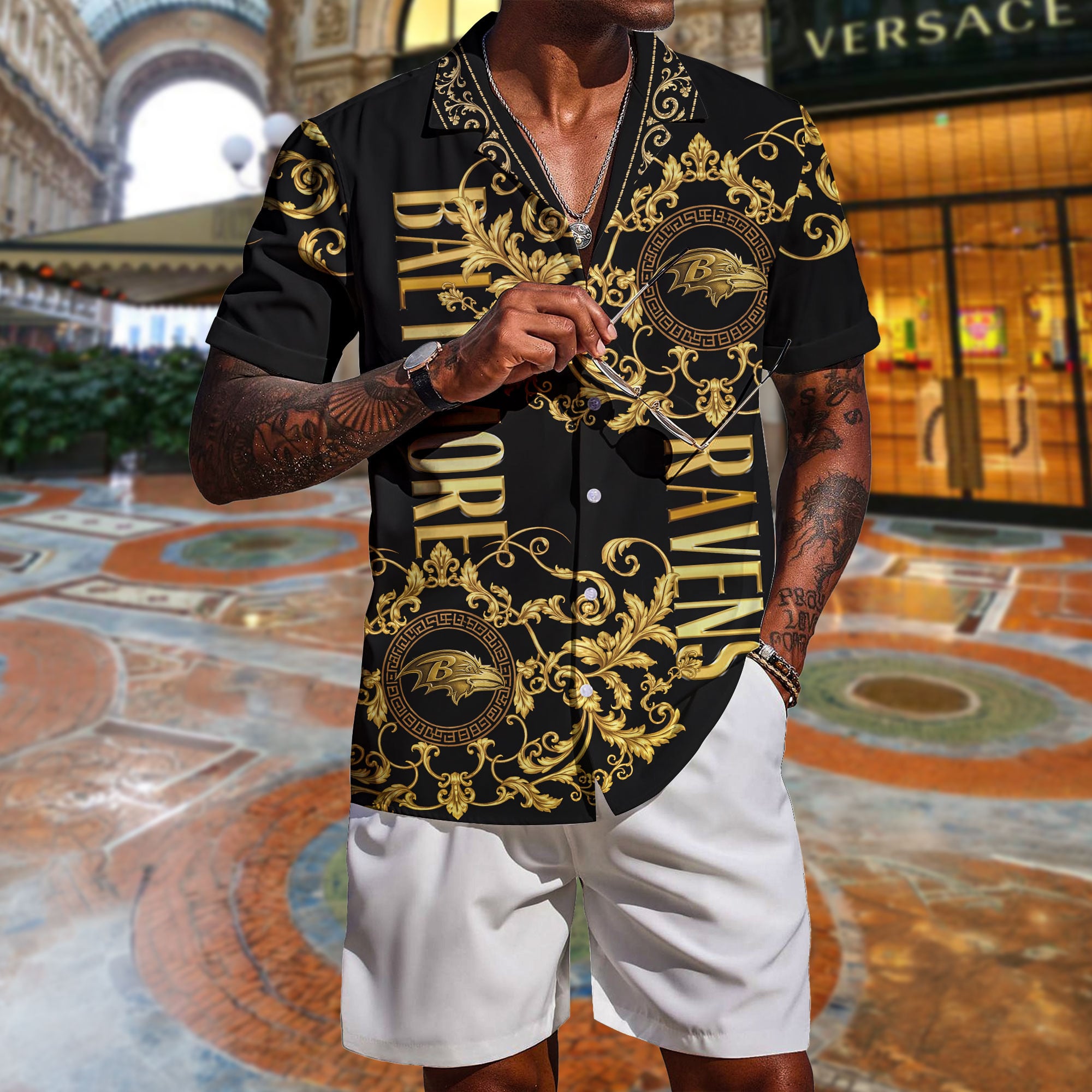 Baltimore Ravens | Premium NFL Luxury Hawaiian Shirt - Image 3