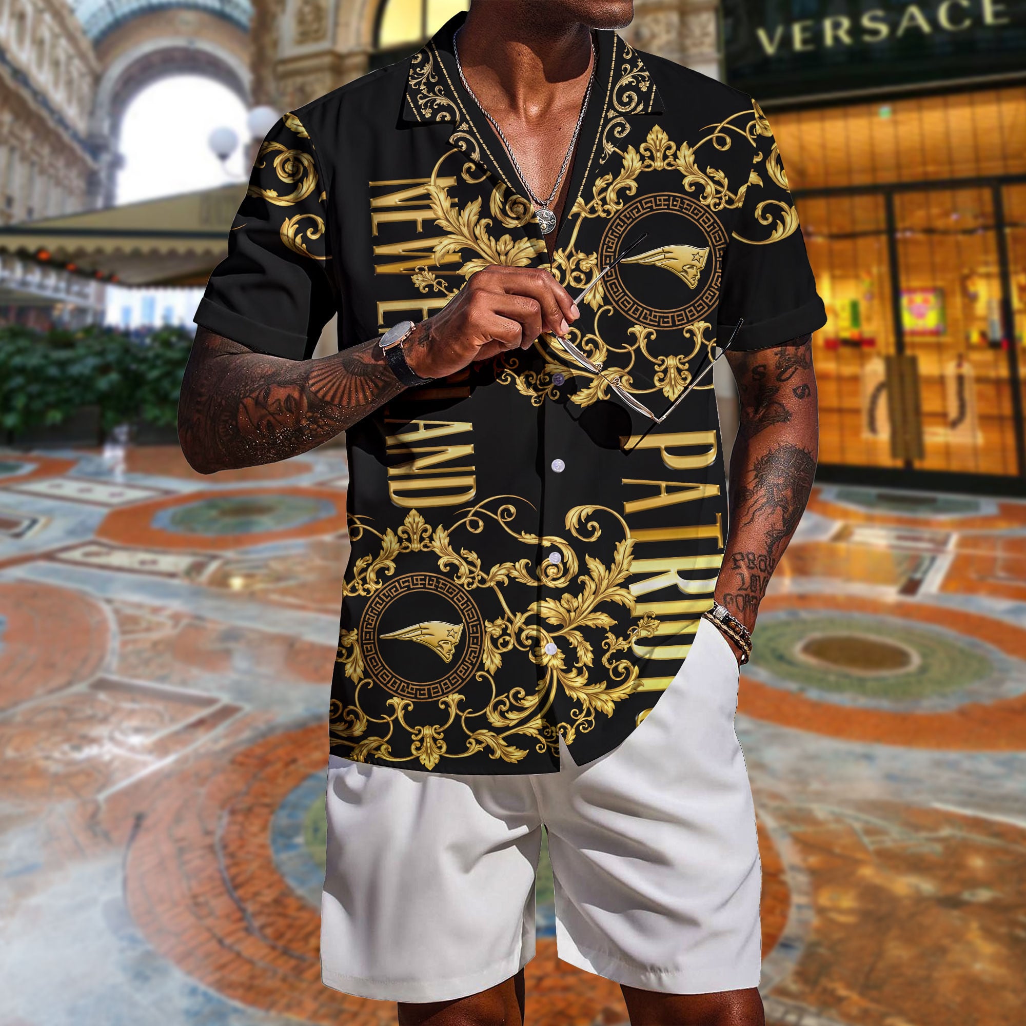 New England Patriots | Premium NFL Luxury Hawaiian Shirt - Image 3