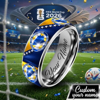 Bosnia & Herzegovina | Premium WC26 Silver Tungsten Ring