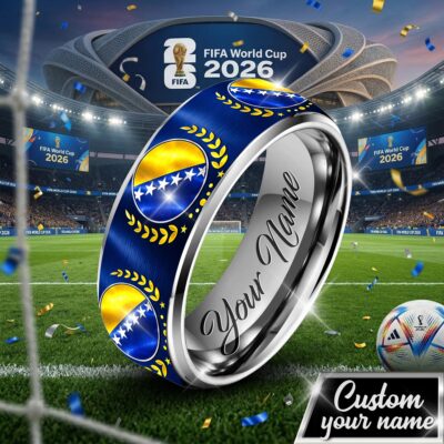Bosnia & Herzegovina | Premium WC26 Silver Tungsten Ring