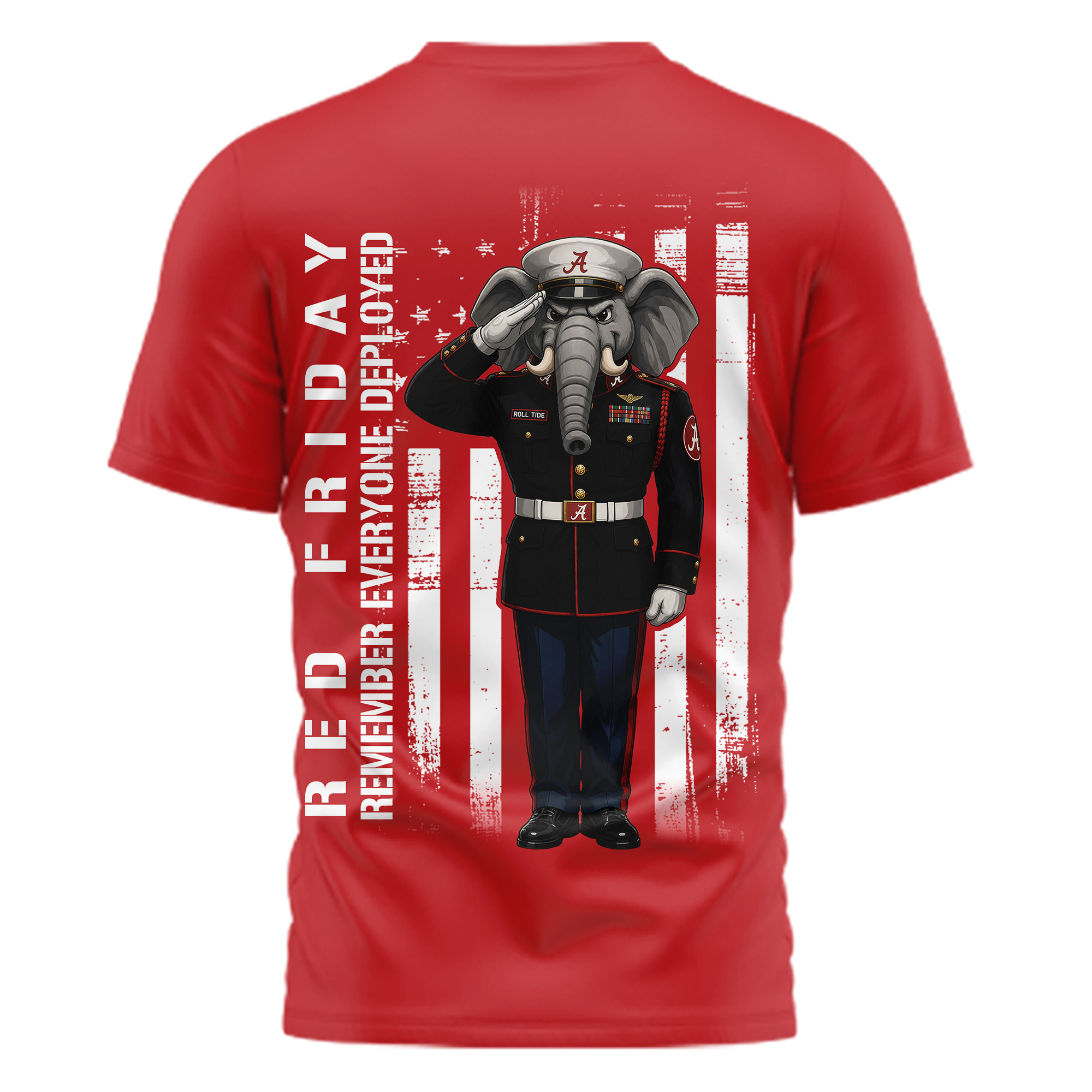 Alabama Crimson Tide | Premium NCAA Remember Everyone Deployed 3d Shirt - Image 3