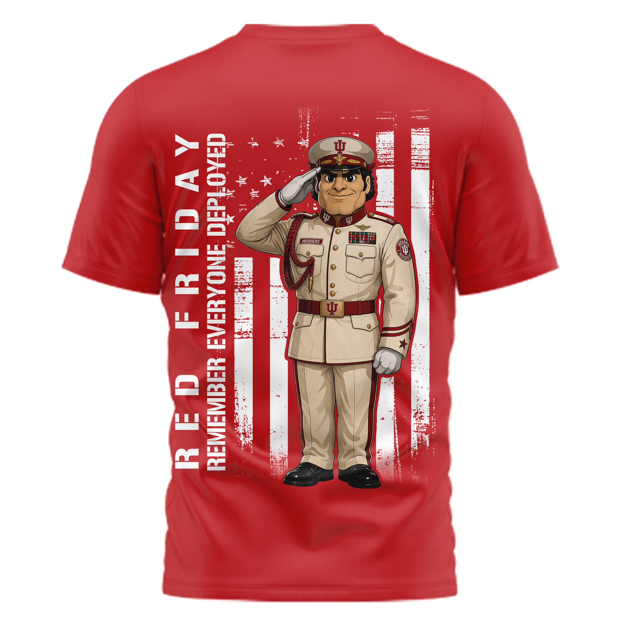 Indiana Hoosiers | Premium NCAA Remember Everyone Deployed 3d Shirt - Image 3