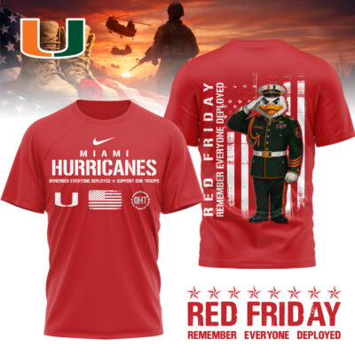 Miami Hurricanes | Premium NCAA Remember Everyone Deployed 3d Shirt - 4XL