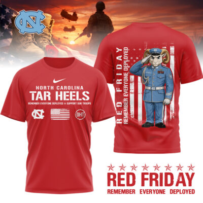 North Carolina Tar Heels | Premium NCAA Remember Everyone Deployed 3d Shirt - L