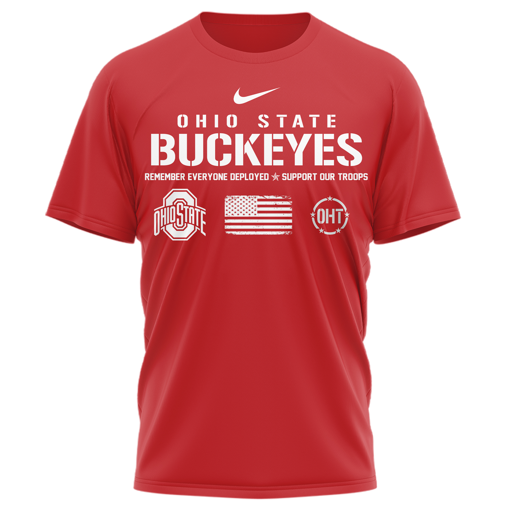 Ohio State Buckeyes | Premium NCAA Remember Everyone Deployed 3d Shirt - Image 2