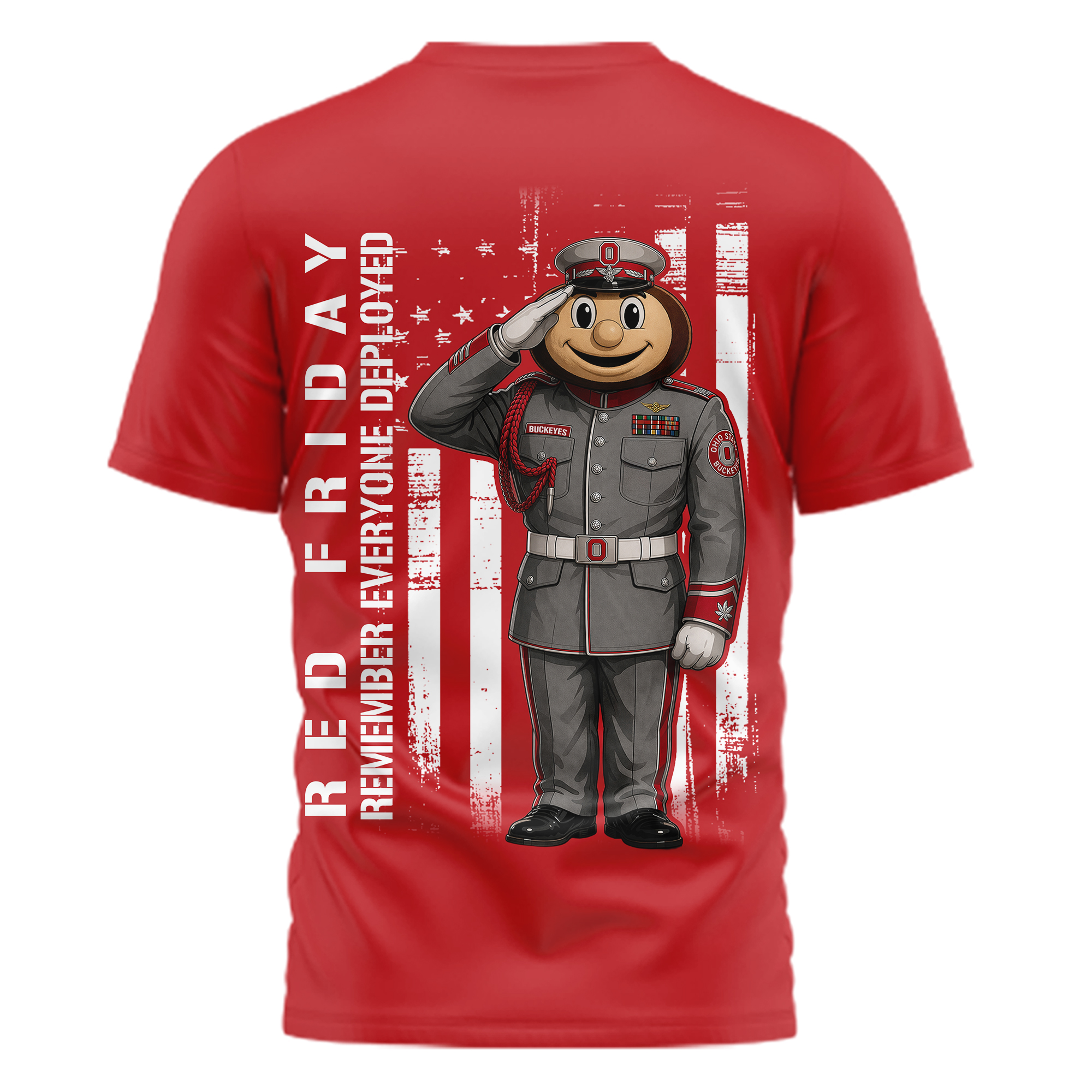 Ohio State Buckeyes | Premium NCAA Remember Everyone Deployed 3d Shirt - Image 3