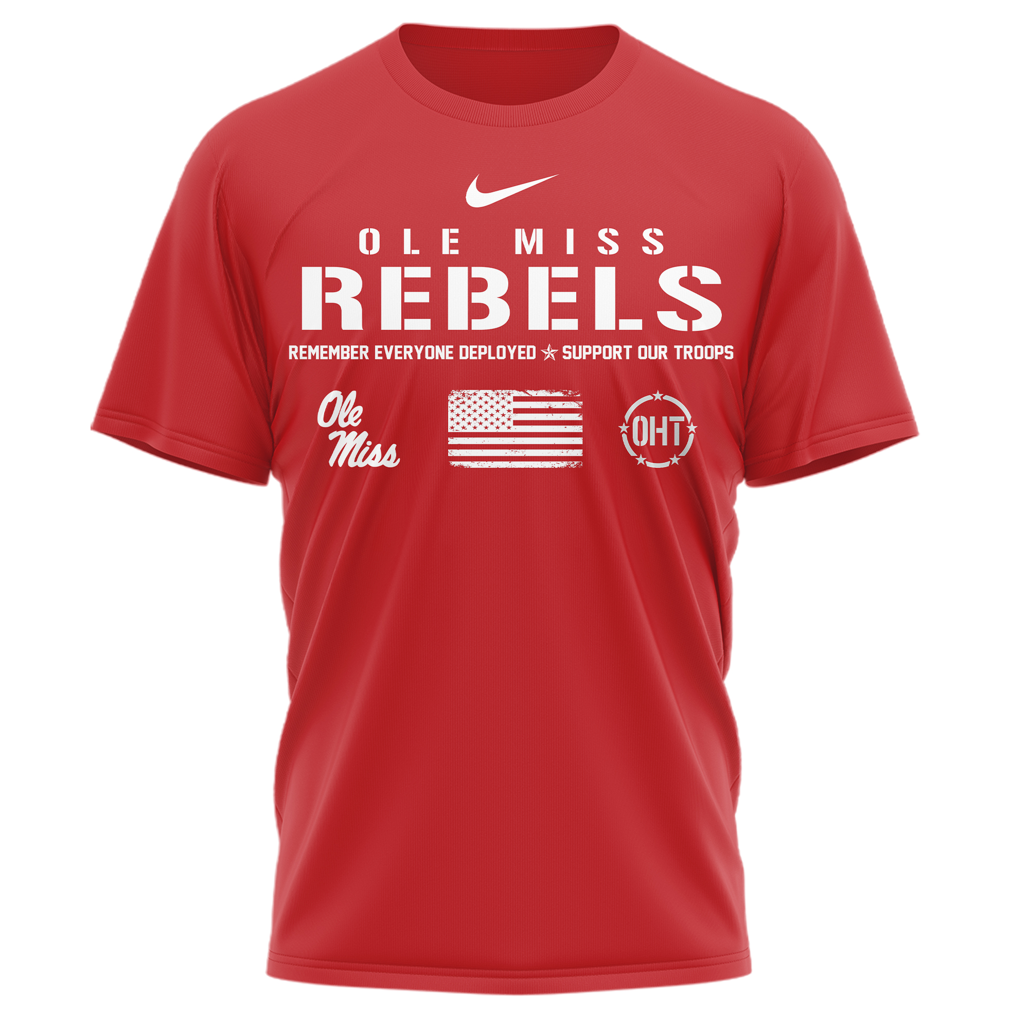 Ole Miss Rebels | Premium NCAA Remember Everyone Deployed 3d Shirt - Image 2
