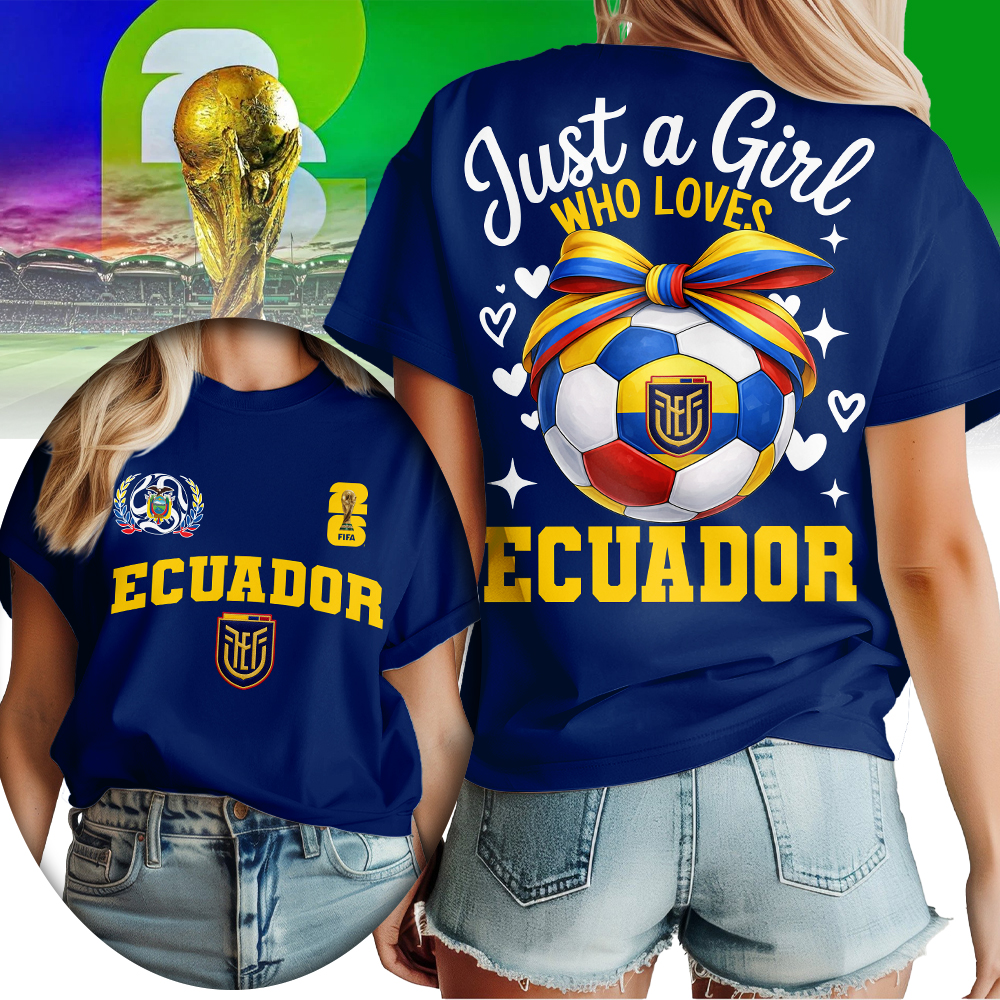 Ecuador | Premium WC26 Just a Girl Who Loves Soccer Shirt - Image 3
