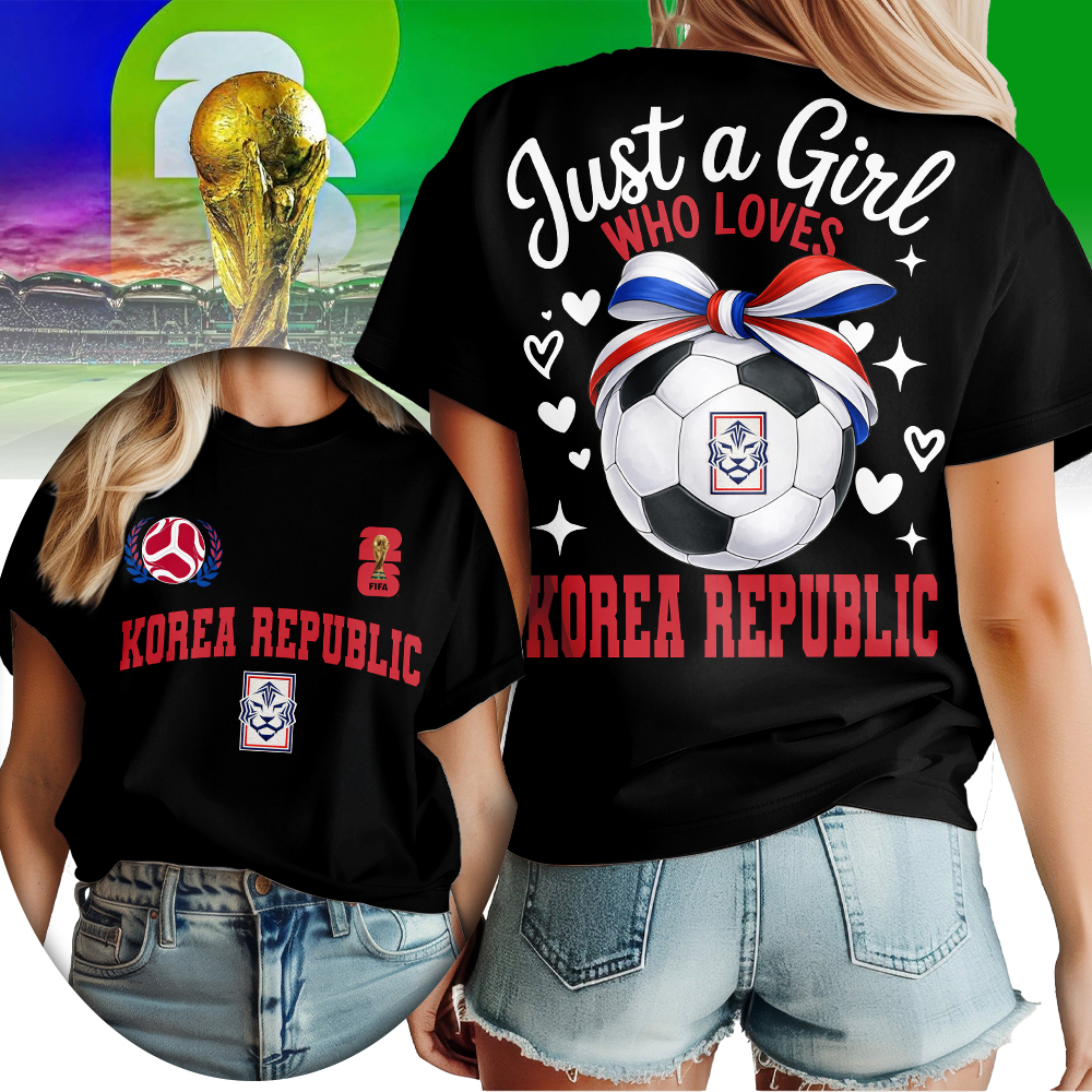 Korea Republic | Premium WC26 Just a Girl Who Loves Soccer Shirt - Image 2