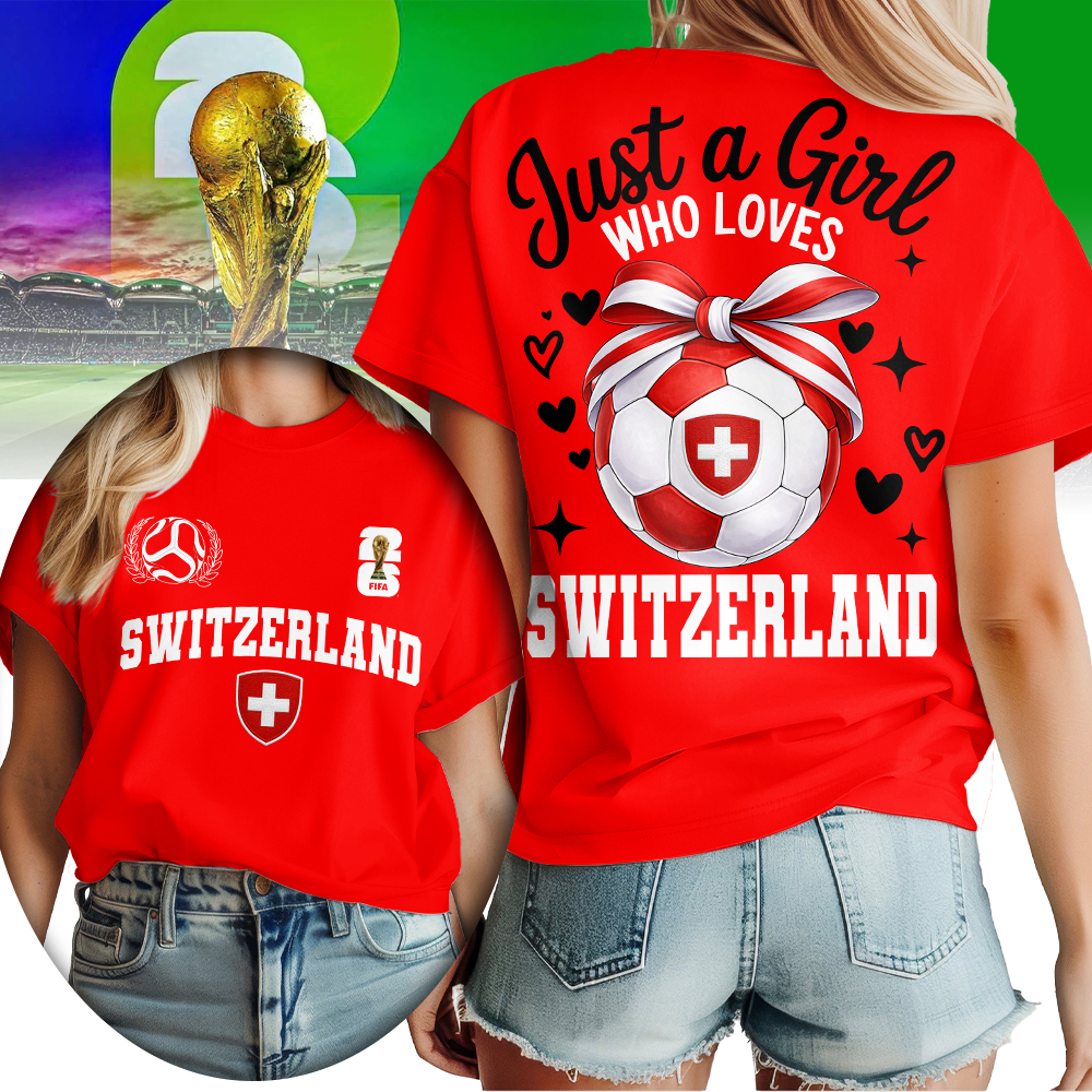 Switzerland | Premium WC26 Just a Girl Who Loves Soccer Shirt - Image 3