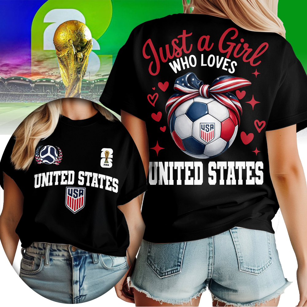 United States | Premium WC26 Just a Girl Who Loves Soccer Shirt - Image 2