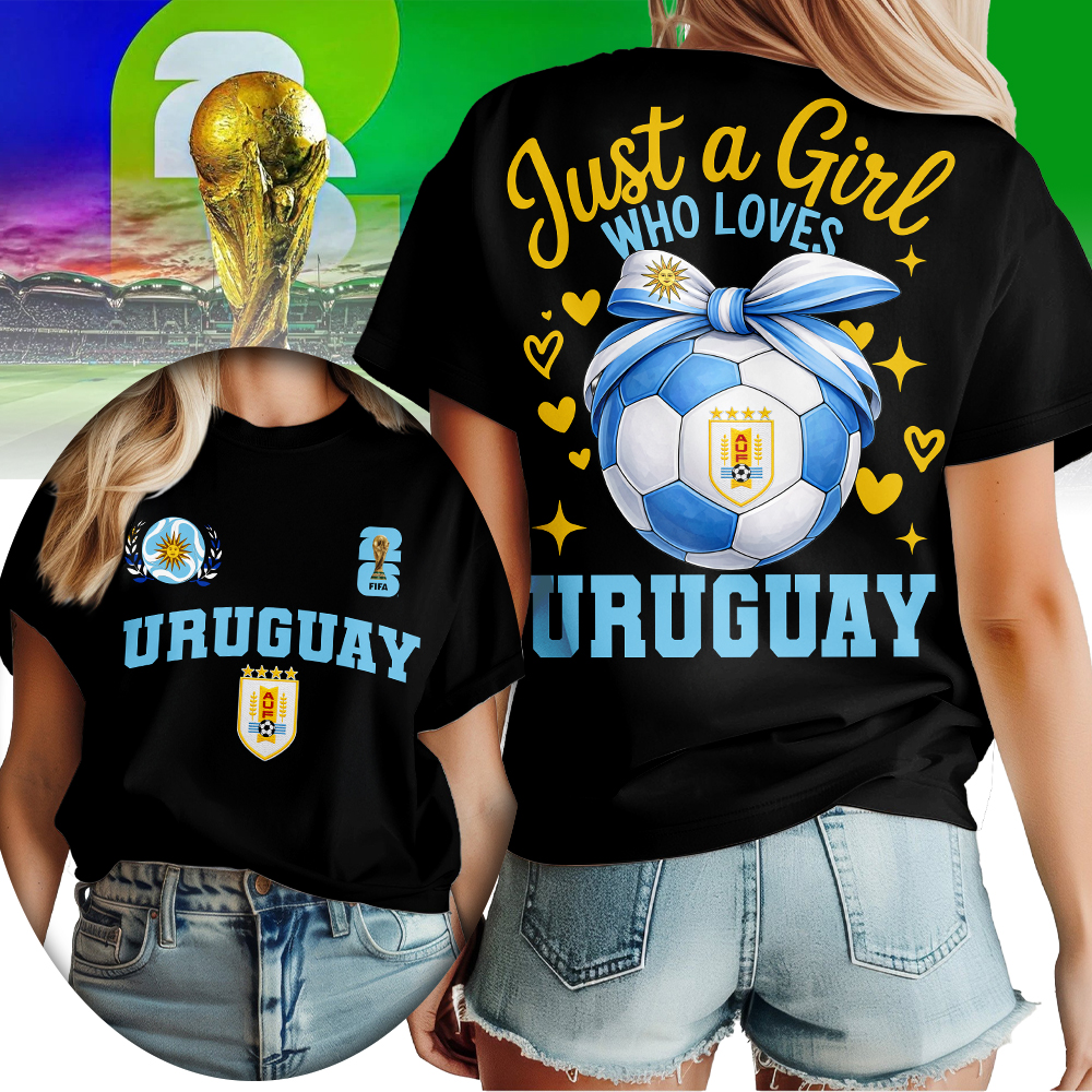 Uruguay | Premium WC26 Just a Girl Who Loves Soccer Shirt - Image 2