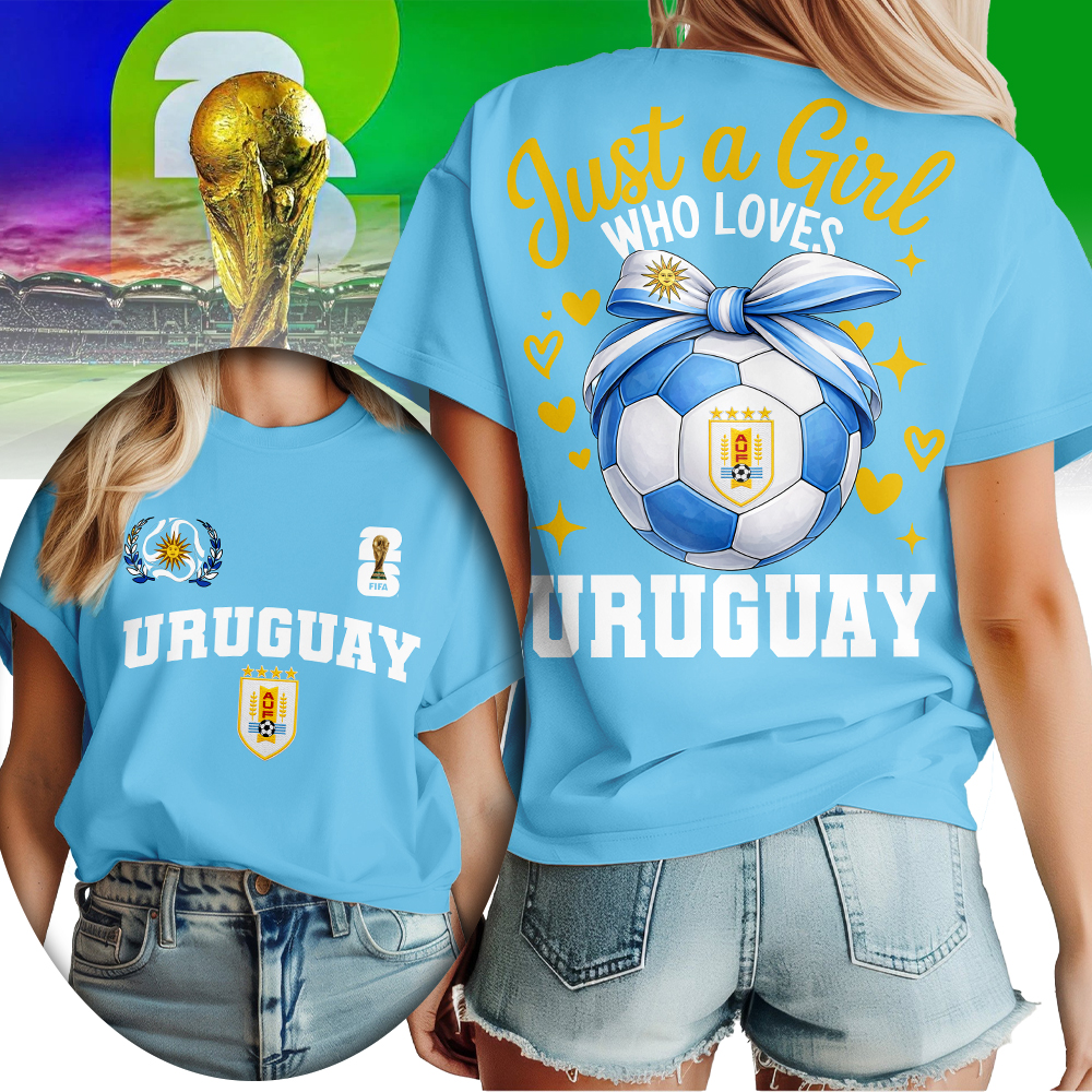 Uruguay | Premium WC26 Just a Girl Who Loves Soccer Shirt - Image 3