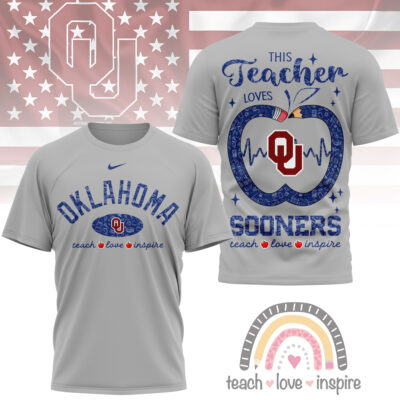 Oklahoma Sooners | Premium NCAA Teacher Love Inspire 3D T-Shirt