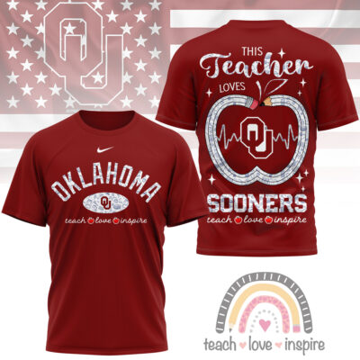 Oklahoma Sooners | Premium NCAA Teacher Love Inspire 3D T-Shirt