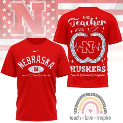 Nebraska Cornhuskers | Premium NCAA Teacher Love Inspire 3D T-Shirt