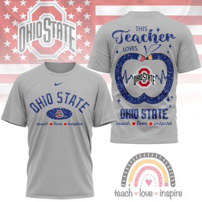 Ohio State Buckeyes | Premium NCAA Teacher Love Inspire 3D T-Shirt