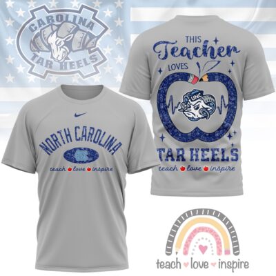 North Carolina Tar Heels | Premium NCAA Teacher Love Inspire 3D T-Shirt