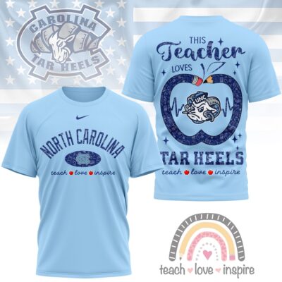 North Carolina Tar Heels | Premium NCAA Teacher Love Inspire 3D T-Shirt