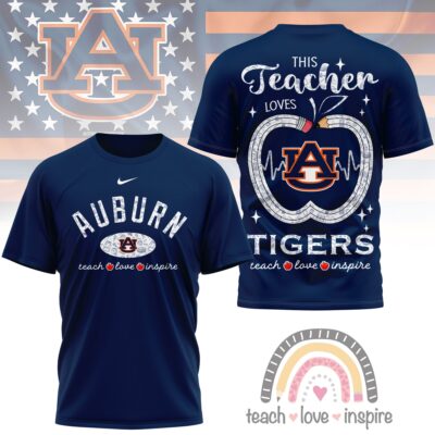 Auburn Tigers | Premium NCAA Teacher Love Inspire 3D T-Shirt