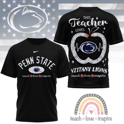 Penn State Nittany Lions | Premium NCAA Teacher Love Inspire 3D T-Shirt