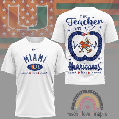 Miami Hurricanes | Premium NCAA Teacher Love Inspire 3D T-Shirt