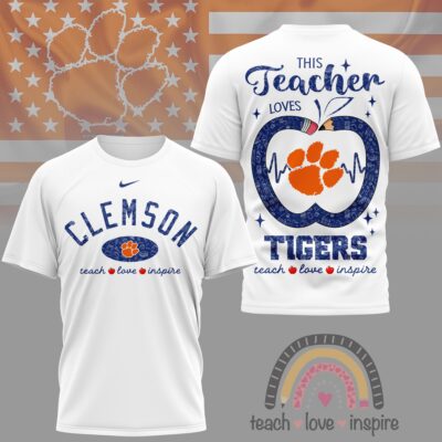 Clemson Tigers | Premium NCAA Teacher Love Inspire 3D T-Shirt