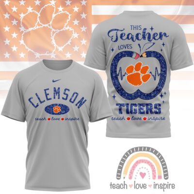 Clemson Tigers | Premium NCAA Teacher Love Inspire 3D T-Shirt