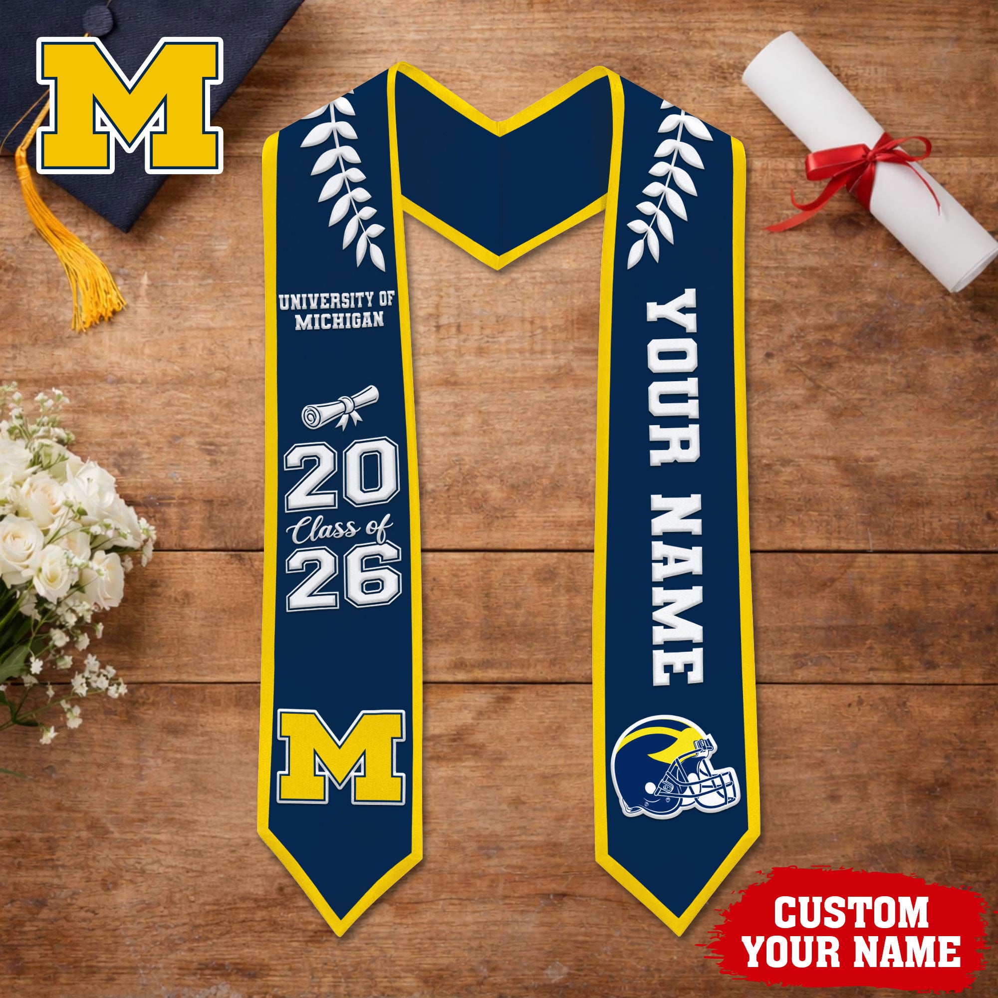 Michigan Wolverines | Premium NCAA Graduation Stole
