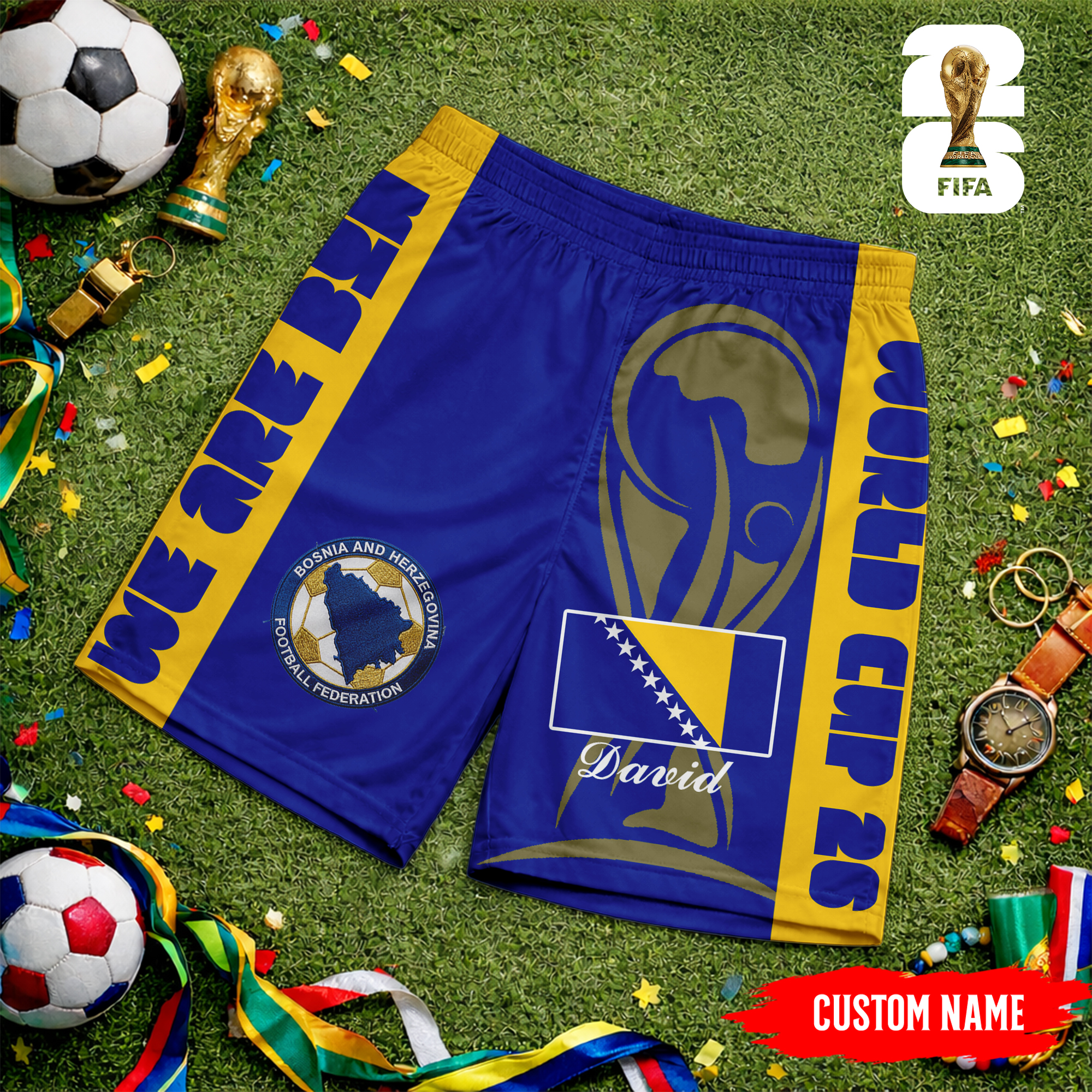 Bosnia and Herzegovina | Premium WC26 FIFA World Cup 26 Personalized Shorts