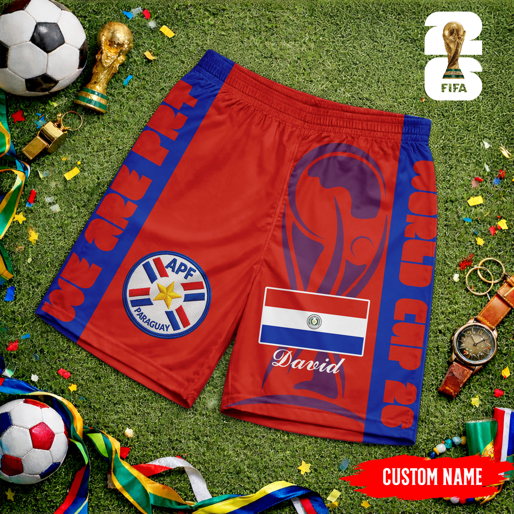 Paraguay | Premium WC26 FIFA World Cup 26 Personalized Shorts