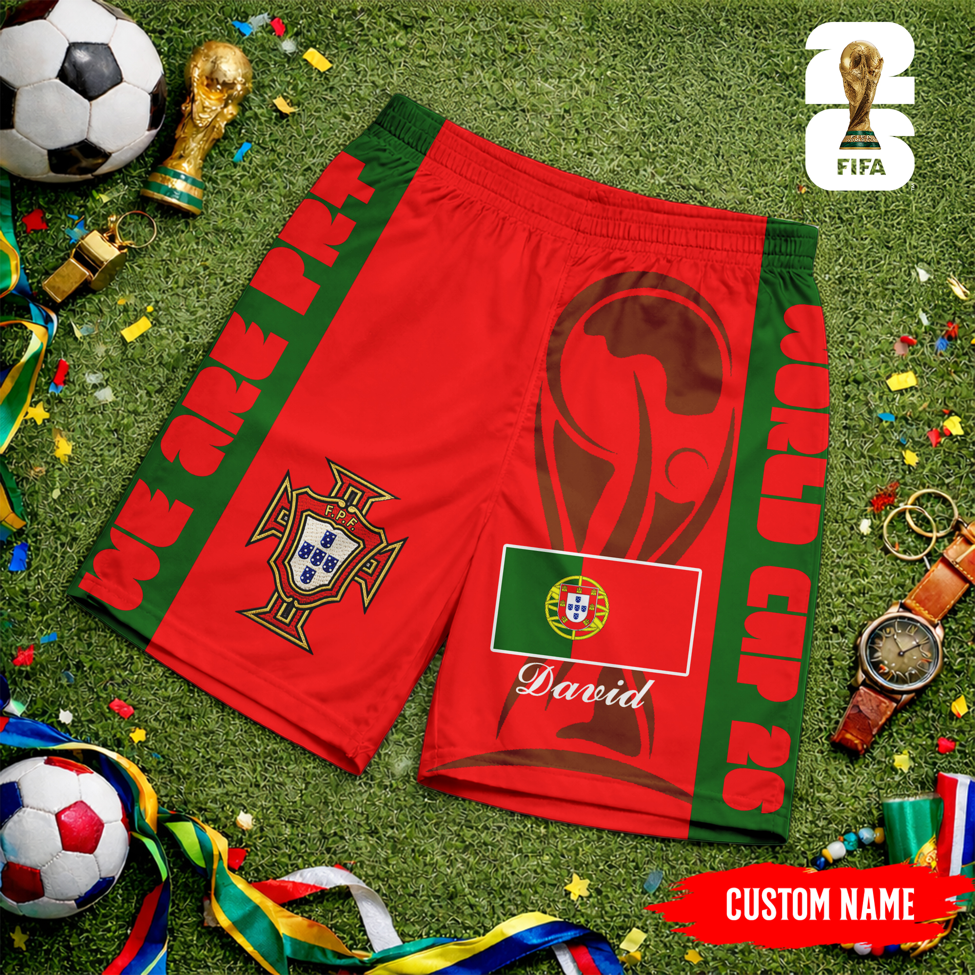 Portugal | Premium WC26 FIFA World Cup 26 Personalized Shorts