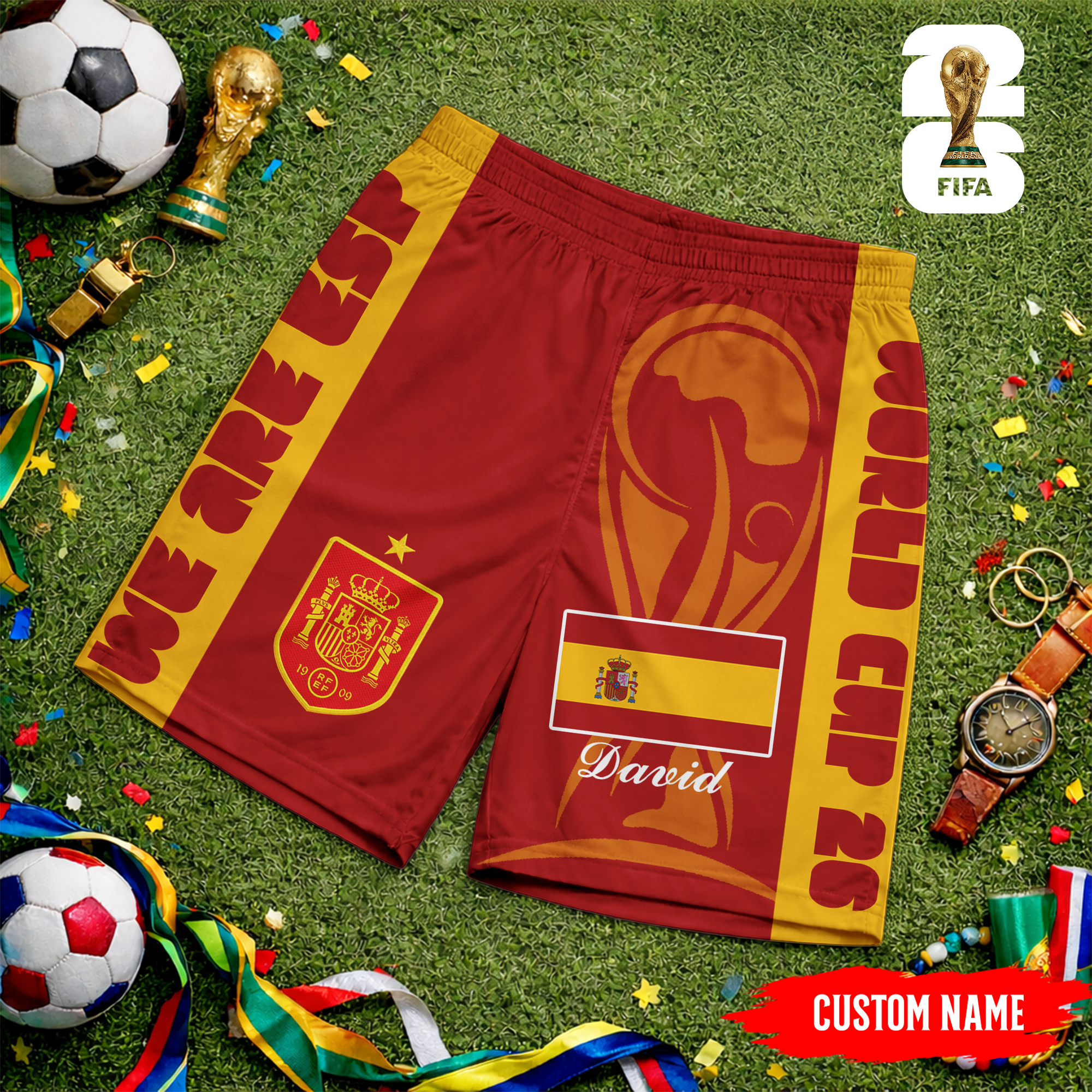 Spain | Premium WC26 FIFA World Cup 26 Personalized Shorts