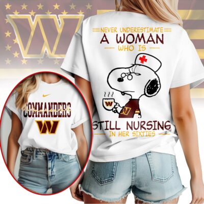Washington Commanders | Premium NFL Never Underestimate A Nurse Women Shirt