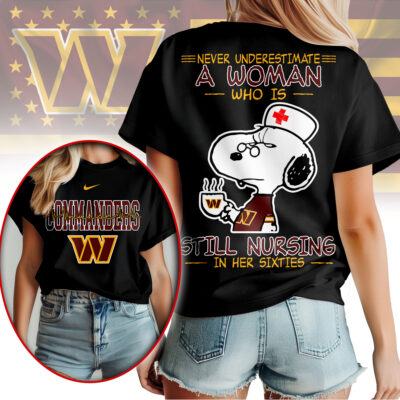 Washington Commanders | Premium NFL Never Underestimate A Nurse Women Shirt