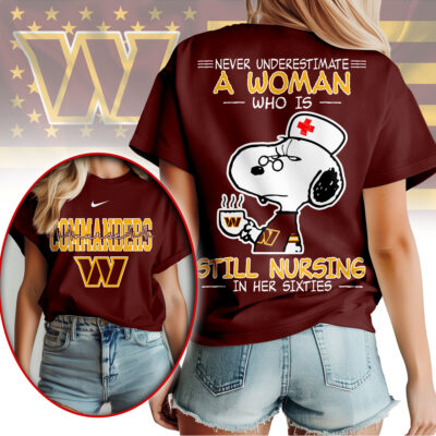 Washington Commanders | Premium NFL Never Underestimate A Nurse Women Shirt