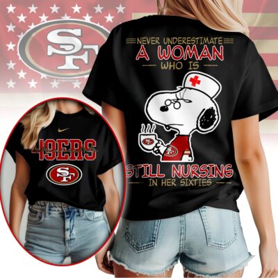 San Francisco 49ers | Premium NFL Never Underestimate A Nurse Women Shirt