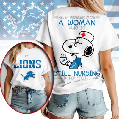 Detroit Lions | Premium NFL Never Underestimate A Nurse Women Shirt
