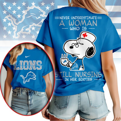 Detroit Lions | Premium NFL Never Underestimate A Nurse Women Shirt