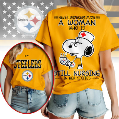 Pittsburgh Steelers | Premium NFL Never Underestimate A Nurse Women Shirt