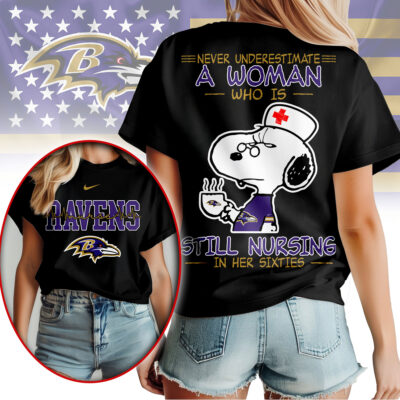 Baltimore Ravens | Premium NFL Never Underestimate A Nurse Women Shirt