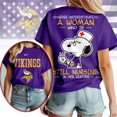 Minnesota Vikings | Premium NFL Never Underestimate A Nurse Women Shirt