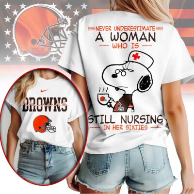 Cleveland Browns | Premium NFL Never Underestimate A Nurse Women Shirt