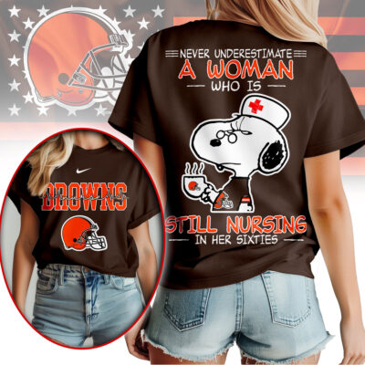 Cleveland Browns | Premium NFL Never Underestimate A Nurse Women Shirt