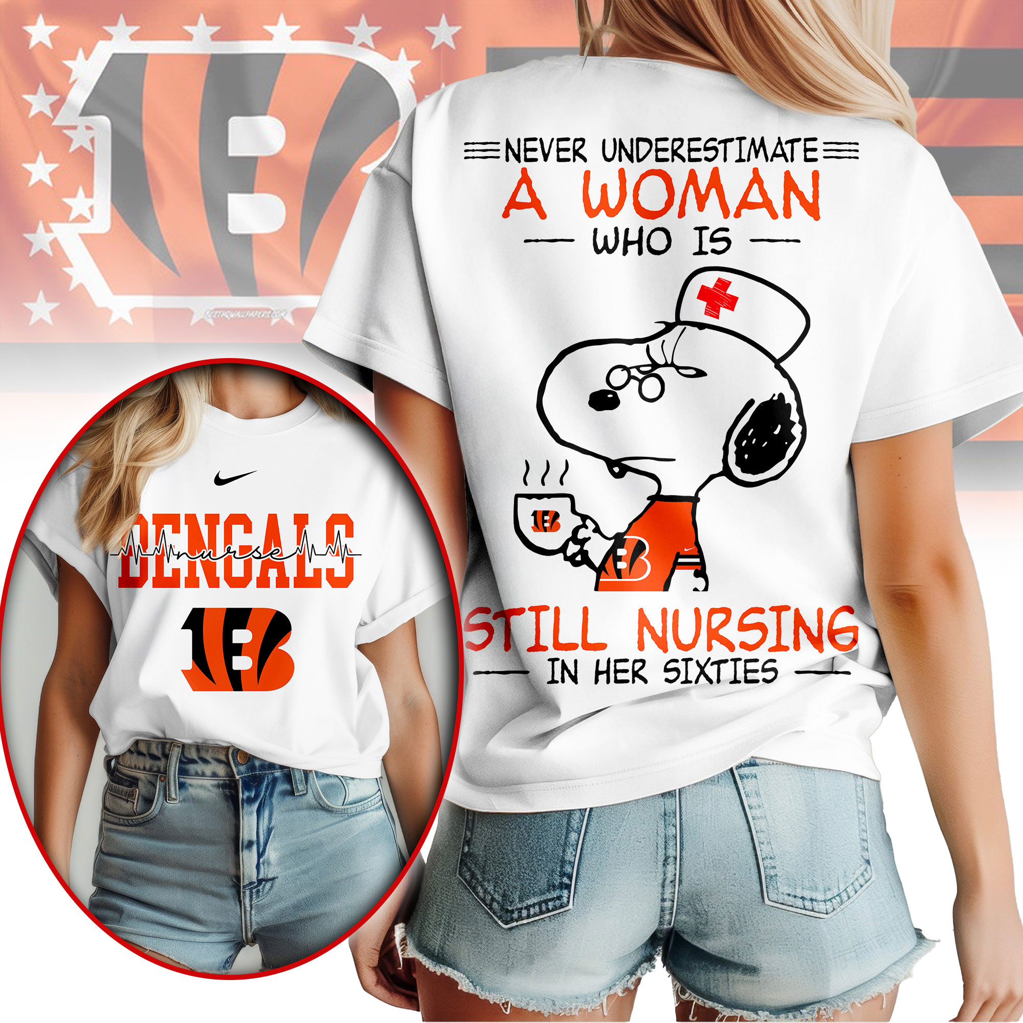 Cincinnati Bengals | Premium NFL Never Underestimate A Nurse Women Shirt