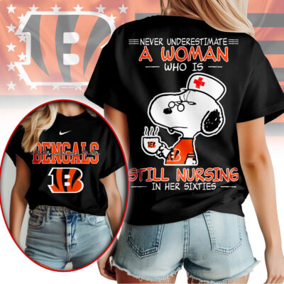 Cincinnati Bengals | Premium NFL Never Underestimate A Nurse Women Shirt