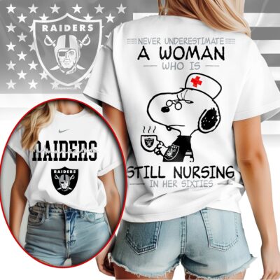 Las Vegas Raiders | Premium NFL Never Underestimate A Nurse Women Shirt