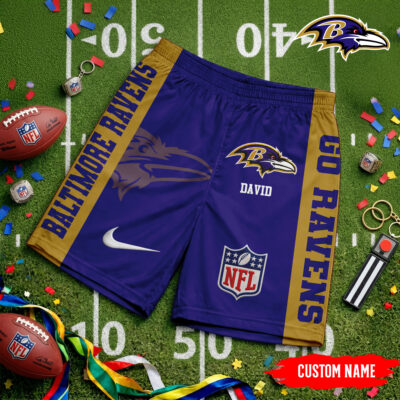 Baltimore Ravens | Premium NFL Game Day Personalized Shorts - S