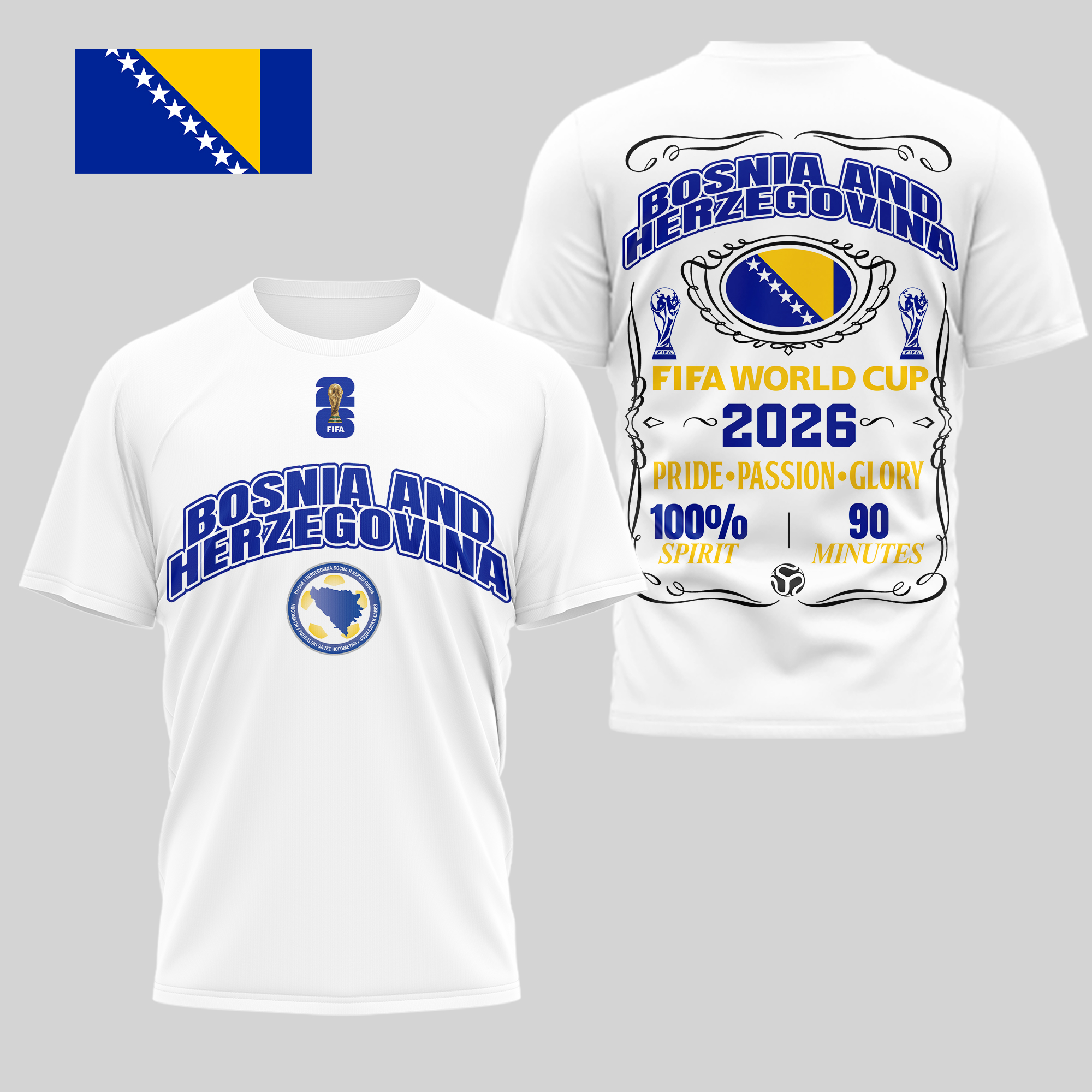 Bosnia and Herzegovina | Premium WC26 Pride Passion Glory 3D Shirt